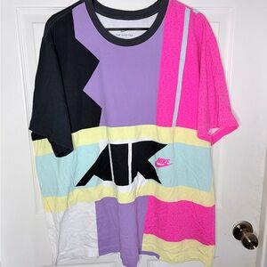 Retro 2009  Nike Air Geometric Tee in a multi-color block pattern
